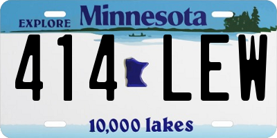 MN license plate 414LEW