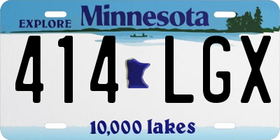 MN license plate 414LGX