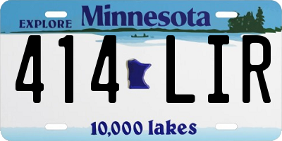 MN license plate 414LIR