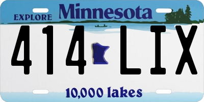 MN license plate 414LIX