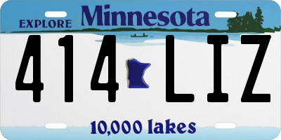 MN license plate 414LIZ