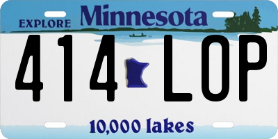 MN license plate 414LOP