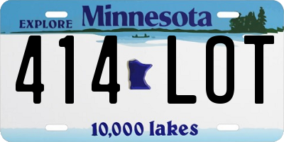 MN license plate 414LOT