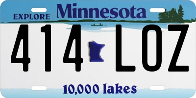 MN license plate 414LOZ