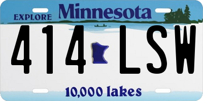 MN license plate 414LSW