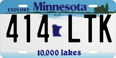MN license plate 414LTK