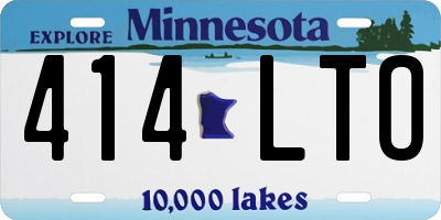 MN license plate 414LTO
