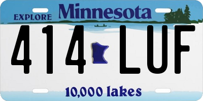 MN license plate 414LUF