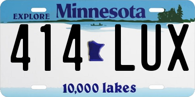 MN license plate 414LUX