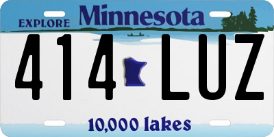MN license plate 414LUZ