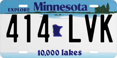 MN license plate 414LVK