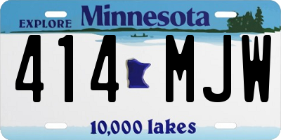 MN license plate 414MJW