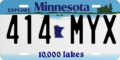 MN license plate 414MYX