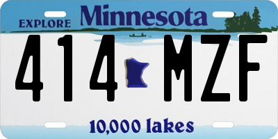 MN license plate 414MZF