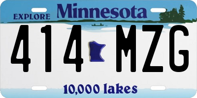 MN license plate 414MZG