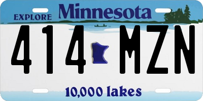 MN license plate 414MZN