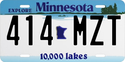 MN license plate 414MZT