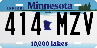 MN license plate 414MZV