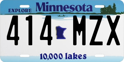 MN license plate 414MZX