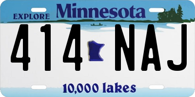 MN license plate 414NAJ