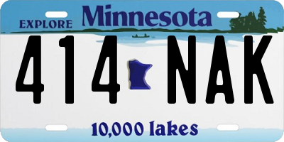 MN license plate 414NAK