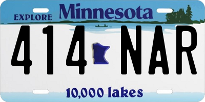 MN license plate 414NAR