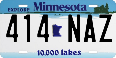 MN license plate 414NAZ
