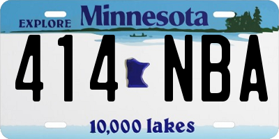 MN license plate 414NBA