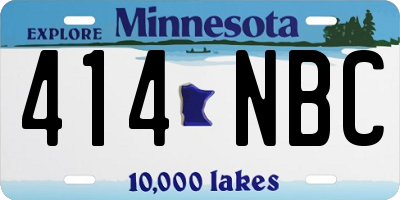MN license plate 414NBC