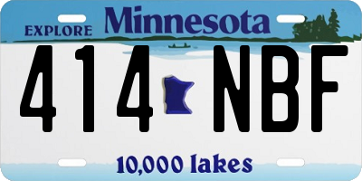 MN license plate 414NBF
