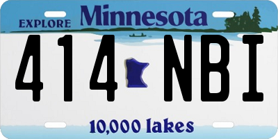 MN license plate 414NBI