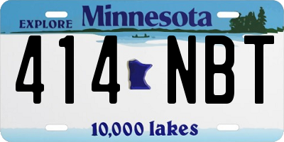 MN license plate 414NBT