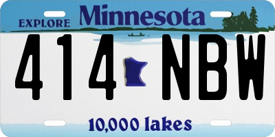 MN license plate 414NBW