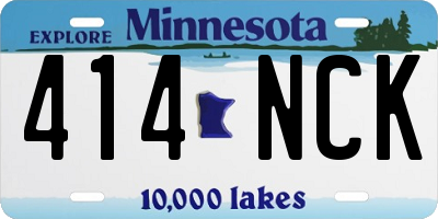 MN license plate 414NCK