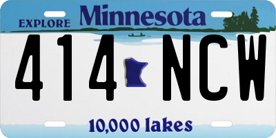 MN license plate 414NCW