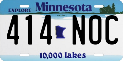 MN license plate 414NOC