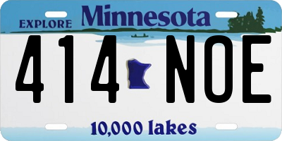 MN license plate 414NOE