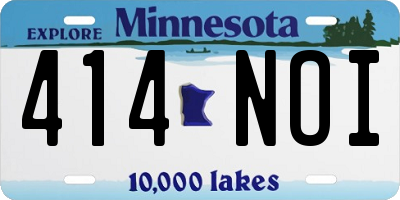 MN license plate 414NOI