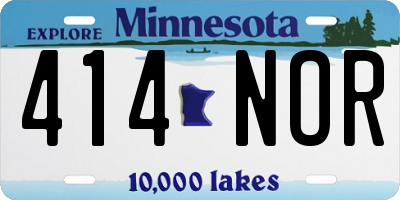 MN license plate 414NOR