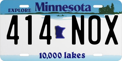 MN license plate 414NOX