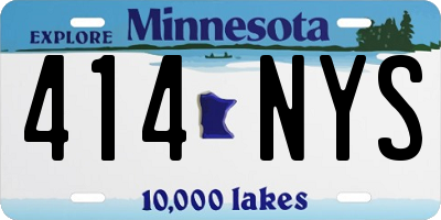 MN license plate 414NYS