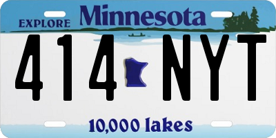MN license plate 414NYT