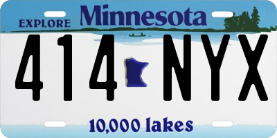 MN license plate 414NYX