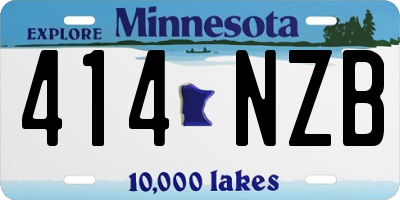 MN license plate 414NZB