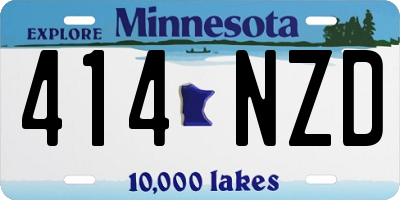 MN license plate 414NZD