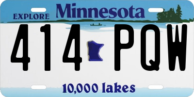 MN license plate 414PQW