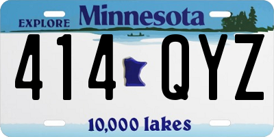 MN license plate 414QYZ