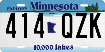 MN license plate 414QZK