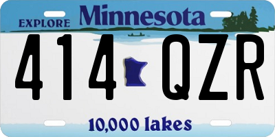 MN license plate 414QZR