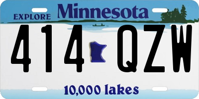 MN license plate 414QZW